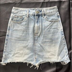 Cider Light Blue Denim Mini Skirt
